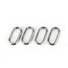 100Pcs Stainless Steel Oval Split Rings Swivel Snap Fishing Tackle Connector(10x19mm)