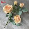 Rose Realistic Artificial Flowers Four Heads For Wedding Photo Props Home Decor