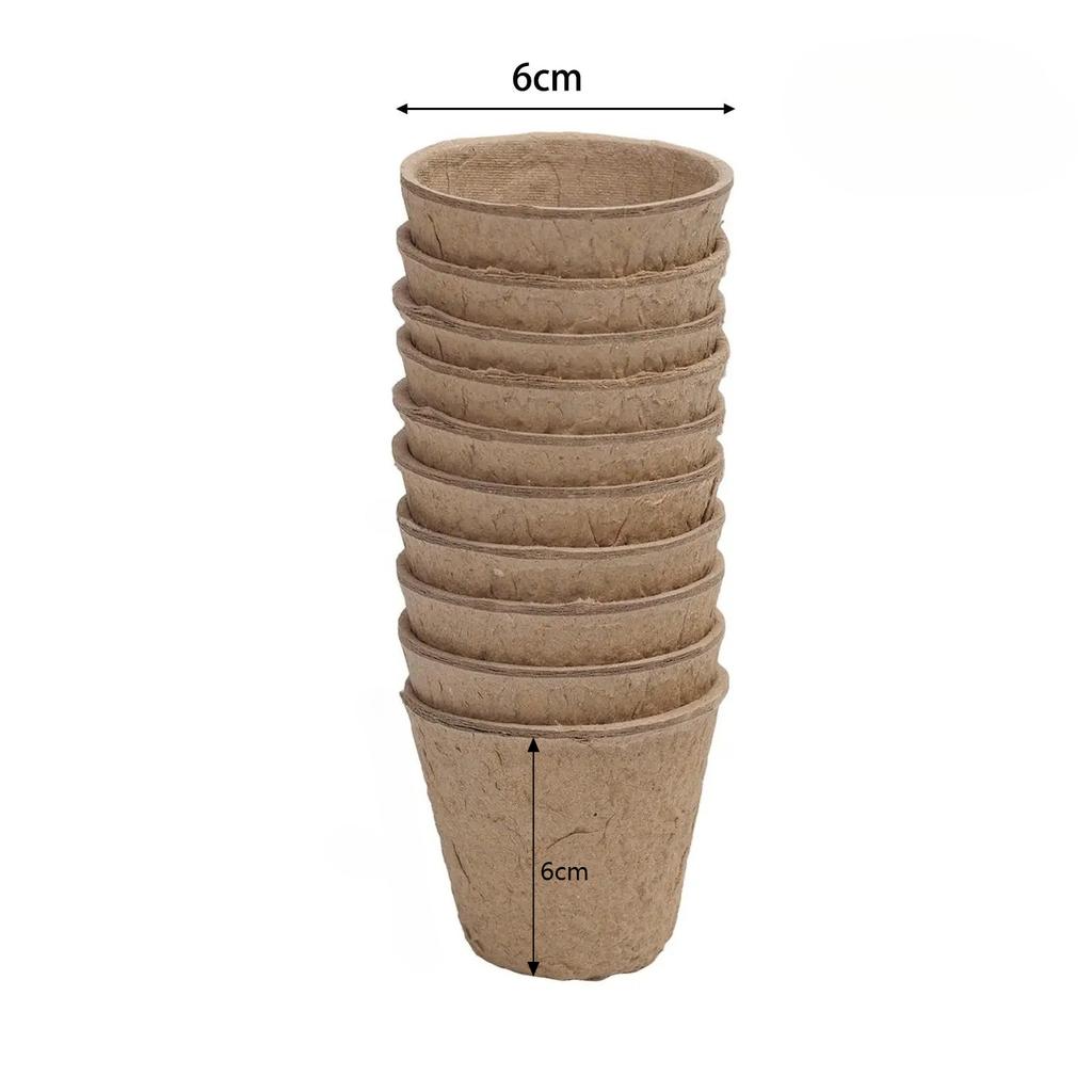 5-20 Pcs 6cm Garden Round Peat Pots Plant Seedling Starters Cups Nursery Herb Seed Tray Planting Tools Eco-friendly Biodegradable