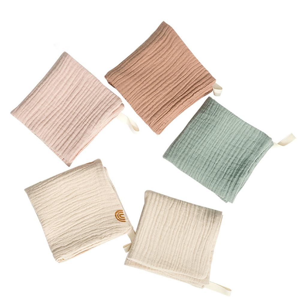 5Pcs Baby Cotton Washcloth Soft Cotton Linen Absorbent Baby Towels  Muslin Squares Newborn Baby Hand Towel Burp Cloth Square Set
