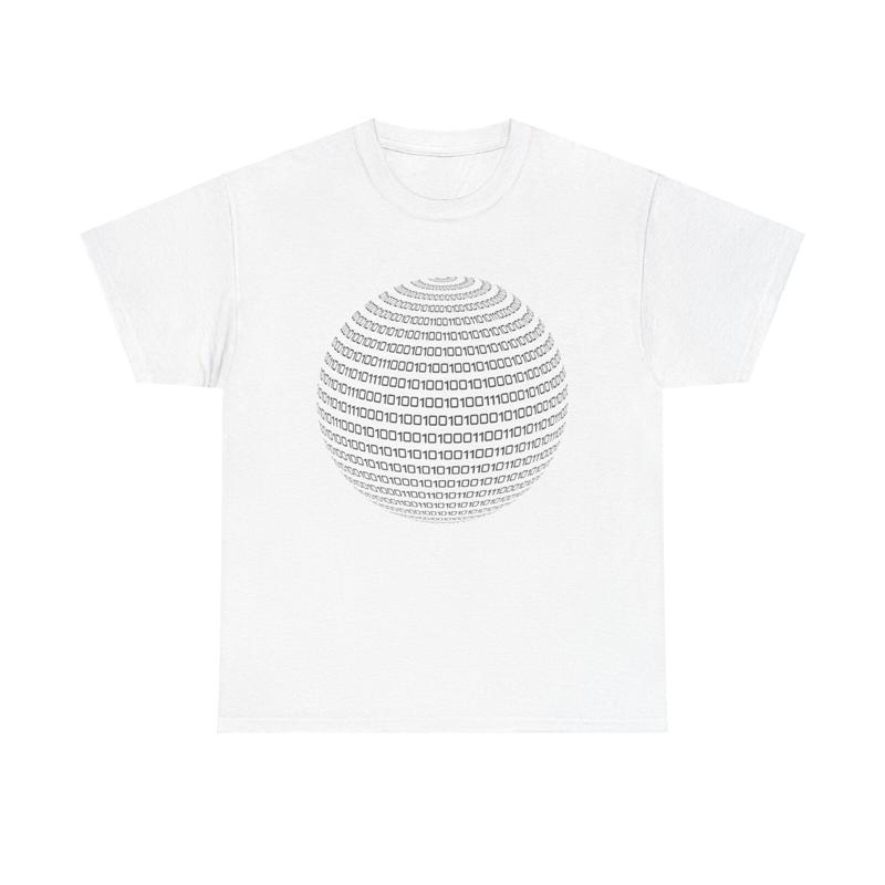 Binary Sphere Code Programming Tech Digital Cyber Hacker Data Cool Minimal Tee