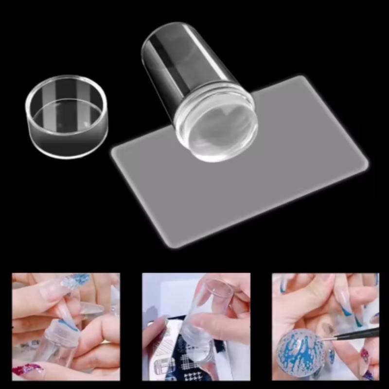 1/3/5pcs Nail Stamping Plates Pure Clear Jelly Nails Art Stamper Scraper Set Print Silicone Marshmallow Design Manicure Tool