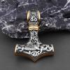 Norse Vikings Thor's Hammer Mjolnir Scandinavian Rune Amulet Necklace Stainless Steel Chain Vegvisir Anchor Pendant Male Jewelry