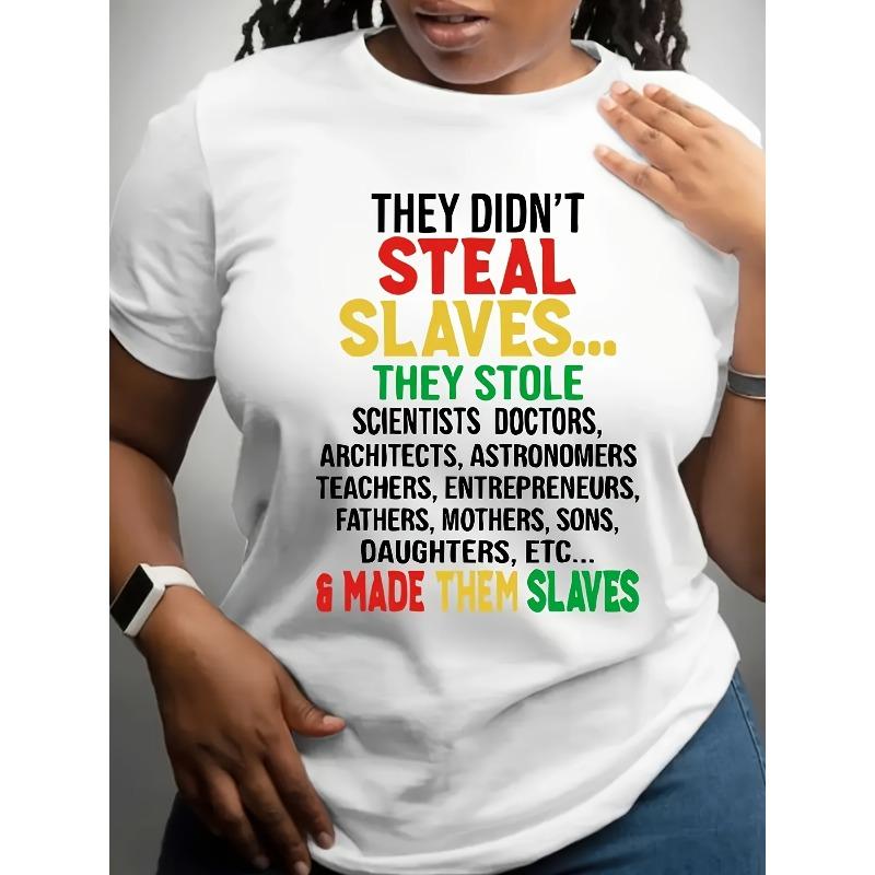 

Повседневная футболка с круглым вырезом и принтом букв, Празднование Дня освобождения рабов (Juneteenth), Дышащая и эластичная, Для всех сезонов, Европейский размер S белый