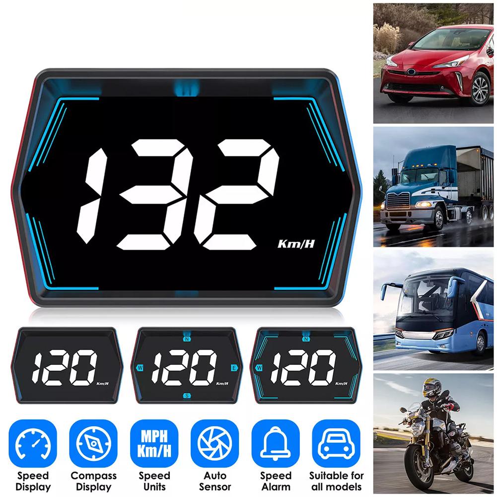 HUD GPS Car Digital Speedometer Head-up Display Security Over Speed Alarm Speed Compass Accessories Electrical Appliances