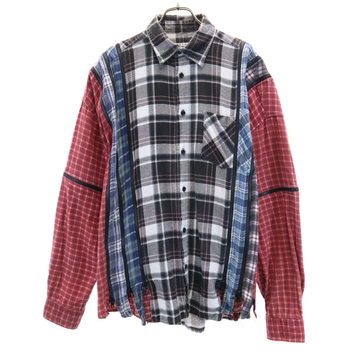 

Rebuild by Needles made in Japan Check Pattern Long sleeve docking Flannel shirt Men s Used