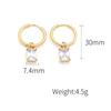 Wind Rectangular Zircon Earrings Women'S Niche Design Sense 18K Titanium Steel Premium Sense Earrings