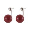 Banyan Tree S925 Silver Natural Purple Gold Sand Cinnabar Earrings for Women – High-End Red, New Autumn/Winter 2024 Style.