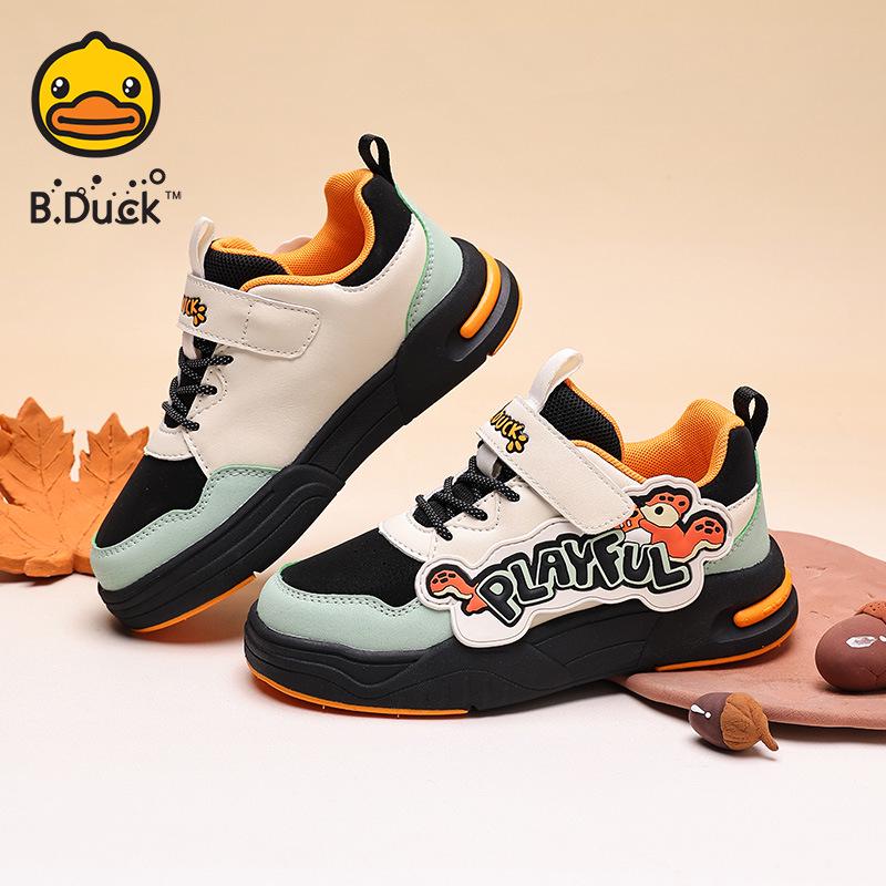 Little Yellow Duck Boys' Canvas Sneakers - Velcro, Non-slip, 2025 Autumn Collection.