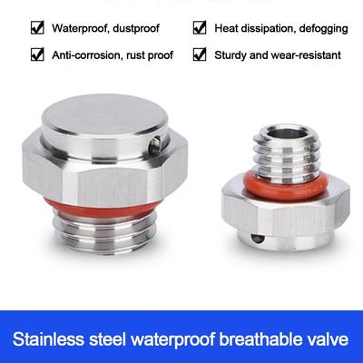 New 304 Stainless Steel Air Vent Valve Screw In M5 M6 M8 M10 M12 Metal Vent Plug Waterproof Automatic Venting