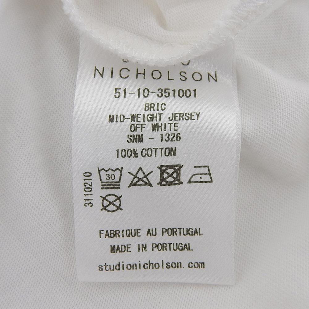 STUDIO NICHOLSON Excellent condition cotton short sleeve T-shirt, men's white, size M tops M whiteUsed