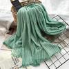 New 190*80cm Artistic Style Striped Cotton Linen Scarf Shawl Men's and Women's Same Style Mori Foulard En Mousseline Scarves