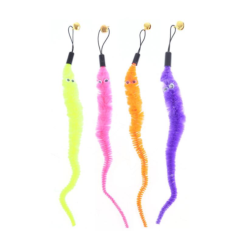 Caterpillar Replacement Head for Cat Teaser Wand Plush Interactive Cat Toy Refill Kitten Teaser Accessories синий