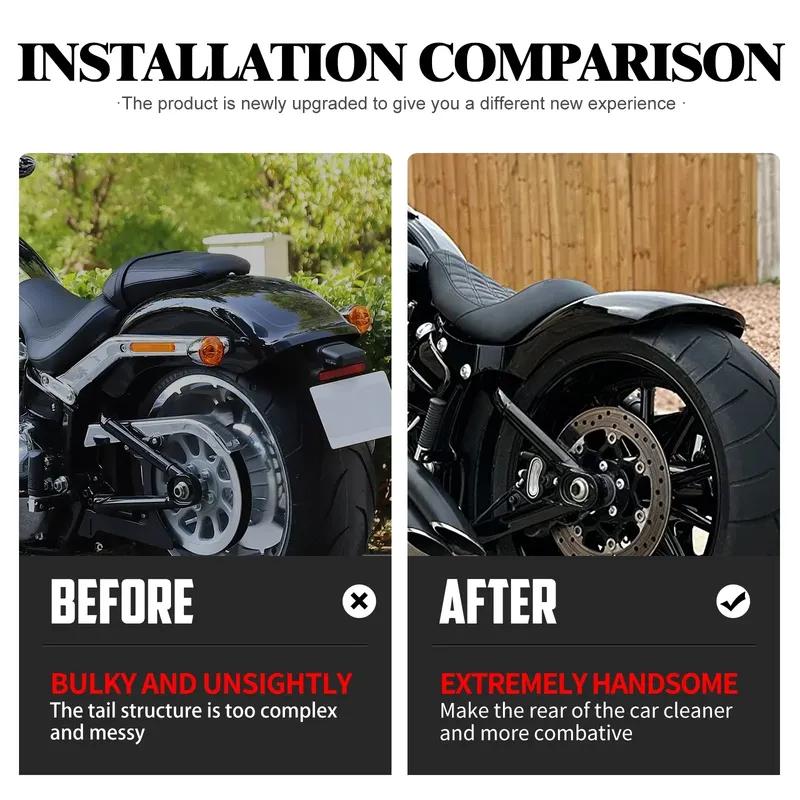 Motorcycle Rear Short Fender Mudguard Cover Without Light For Harley Softail Breakout FXBR Fat Boy FXDR 2018 2019 2020 2021-UP