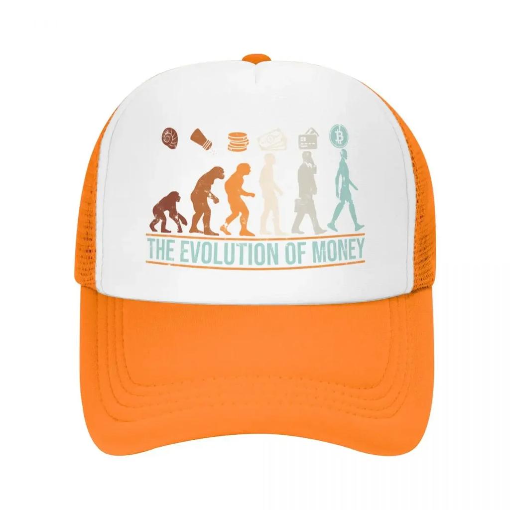 Chapeau de camionneur Custom Evolution Of Money Bitcoin pour adulte Casquette de baseball réglable BTC Crypto Coins pour unisexe Femmes Chapeau de papa d'extérieur