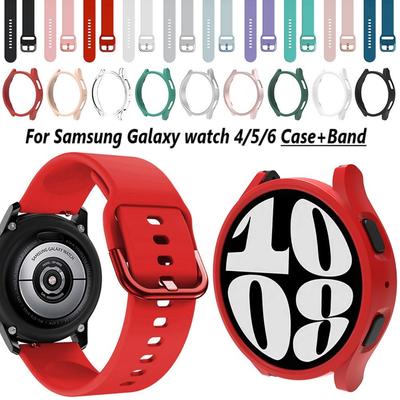 Husă+bandă pentru Samsung Galaxy Watch 4/5/5Pro/6 40mm 44mm 45mm Husă de protecție pentru PC Husă de protecție pentru ceas 4/6 Curea clasică