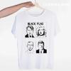 Black Flag T-shirt Summer O-Neck Short Sleeve Punk Rock Band Henry Rollins Large Bars Tshirt