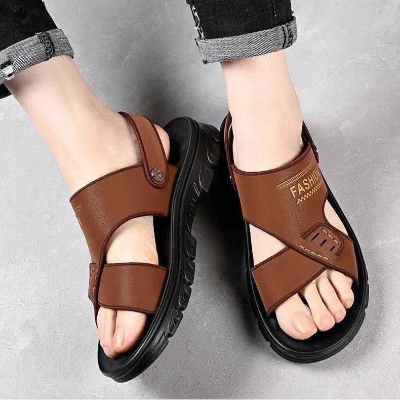 Sandalias de hombre con suela gruesa para playa en verano, zapatillas modernas y frescas para hombre.