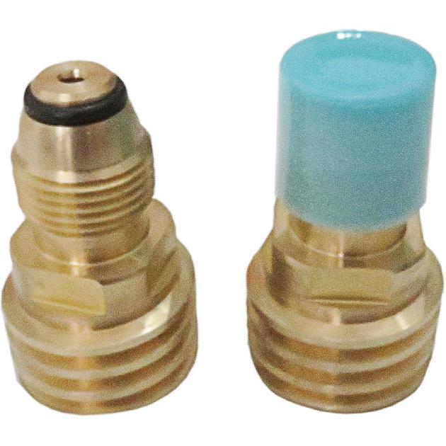 Set(2) Converts Propane LP Tank POL Service Valve To QCC Outlet Brass Refill Adapter
