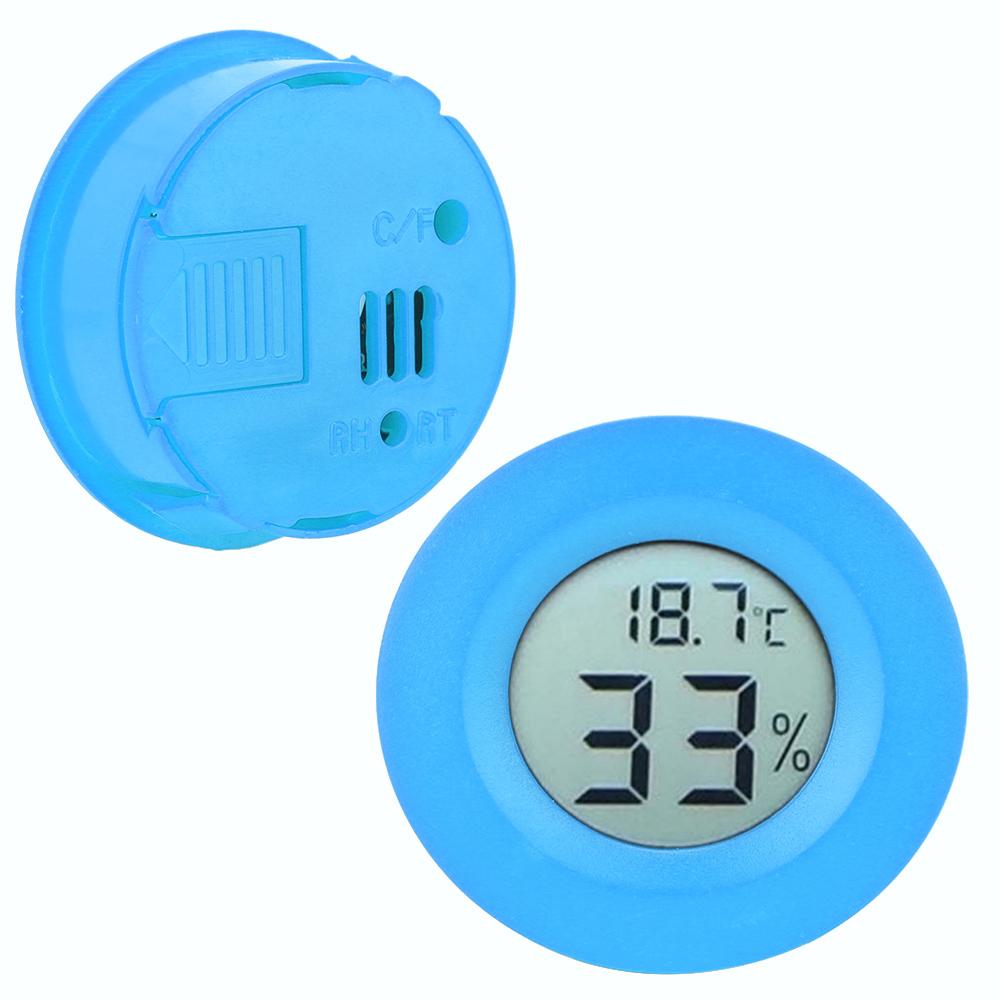 Mini Circular Embedded Digital LCD Thermometer Hygrometer Humidity Temperature Meter IndoorBlue