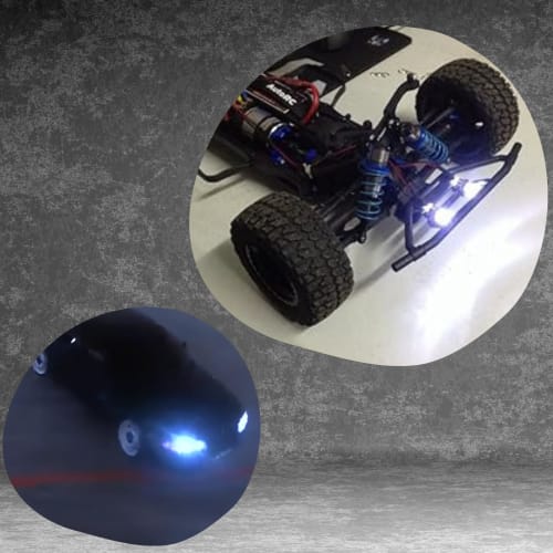 MagZen 8-Light 5mm LED Light Kit for RC Cars, White and Red, High Brightness, RC Car Custom Parts