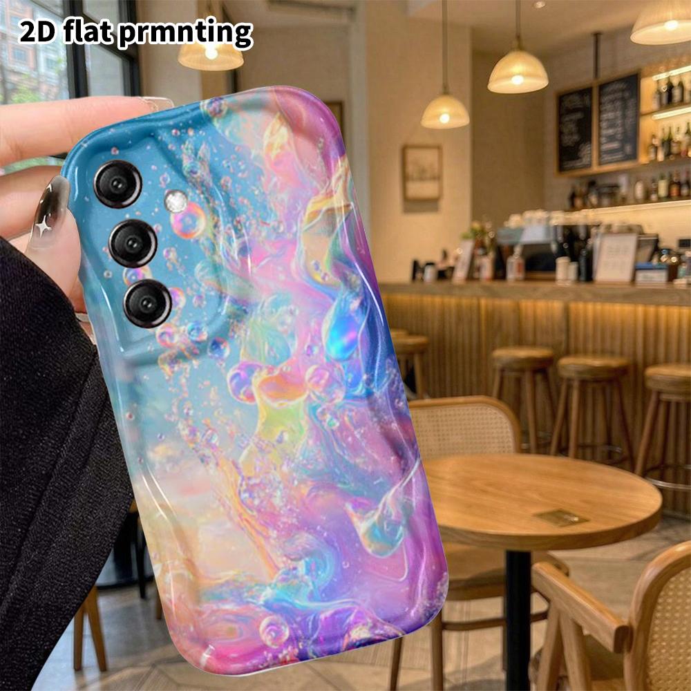 Phone Case: 2D Flat, Suitable for Samsung Galaxy A34 A35 M05 M06 S20 S22 S21 FE Plus 5G Protective Cases, Colorful Fluid Bubbles, Perfect Christmas an