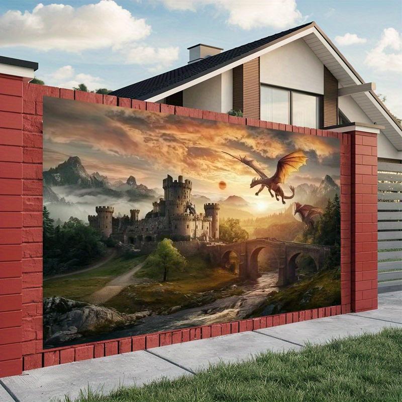 1Pcs Medieval Castle Giant Dragon Decoration Background Backdrop For Photo Studio Photo Booth Party