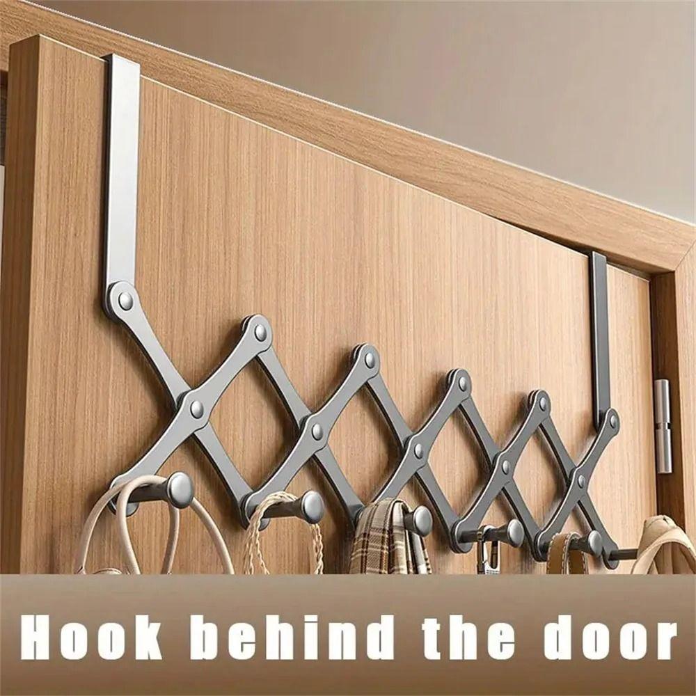 No-Punch Clothes Coat Hooks Carbon Steel Clothing Hangers Door Hooks Hanger  Kitchen Supplies