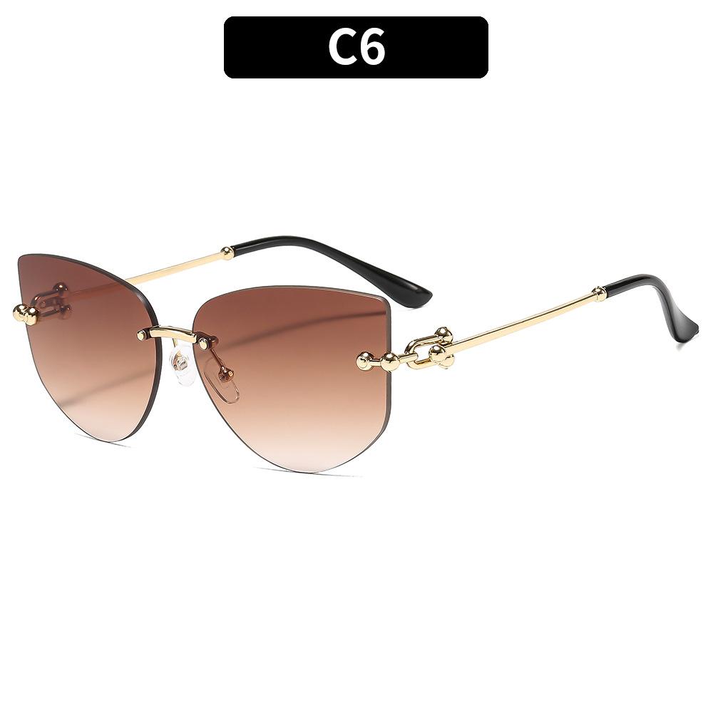 

Женские солнцезащитные очки, мужские и женские модные многоугольные безободковые солнцезащитные очки