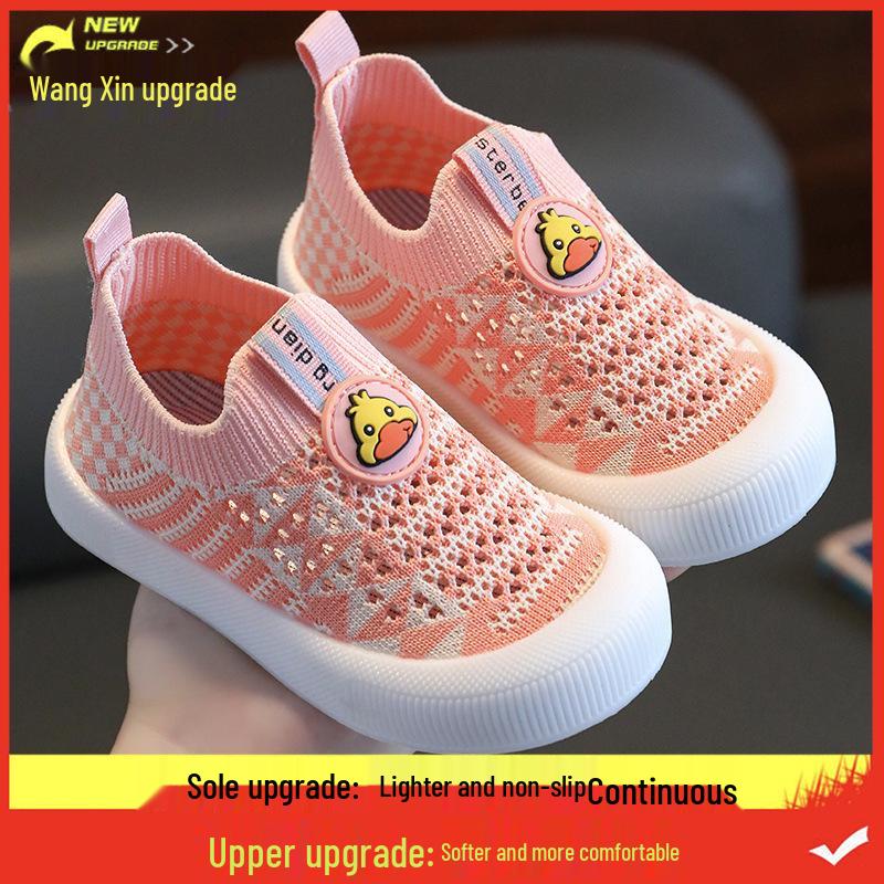 Hohle atmungsaktive Mesh Flyknit Slip-On Schuhe für Kinder - Rutschfeste weiche Sohle, lässige Babyschuhe
