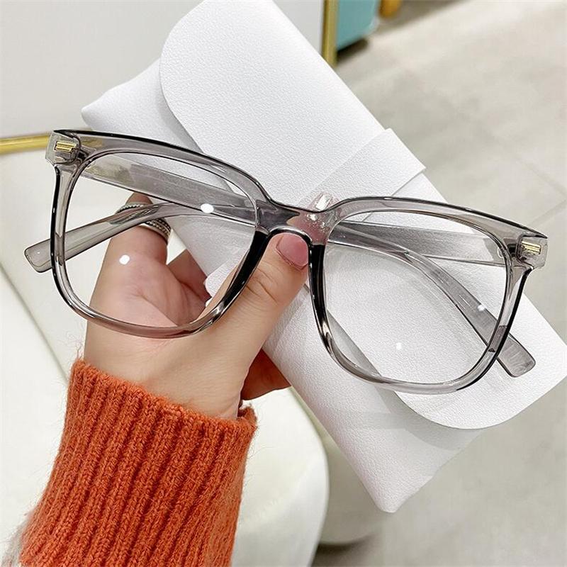 

Prescription Ready 0 -0.5 -0.75 To -6.0 Women Men Oversized Square Finished Myopic Eyeglasses Matte Blue Color Frame Short-sight Spectacles 0
