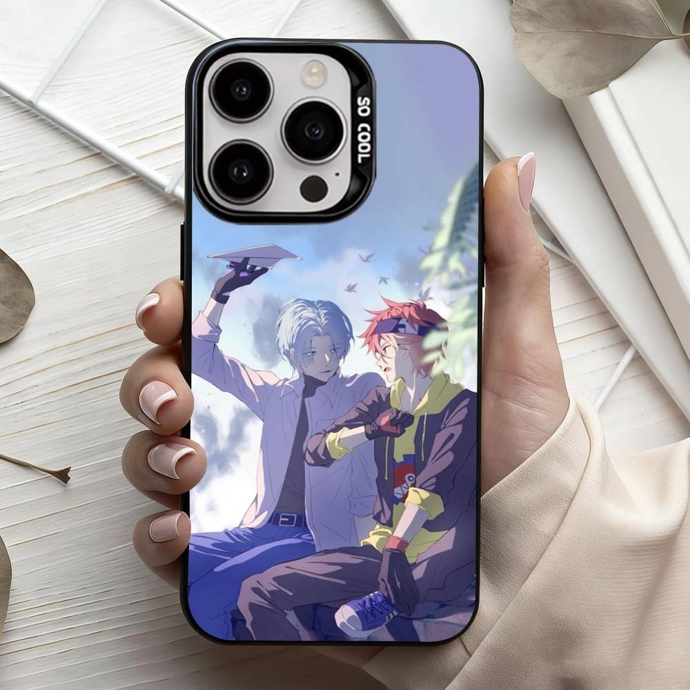 SK8 The Infinity L-Langa R-Reki Phone Case For iPhone17,16,15,14,13,12,11 Plus,Pro Max Black Candy Silver Phone Case