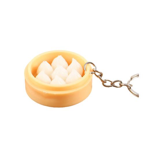 Keychain Pendant Food Steamer Design Lifelike Hanging Ornament Keys Backpack Car Decoration Daily Use Accessory