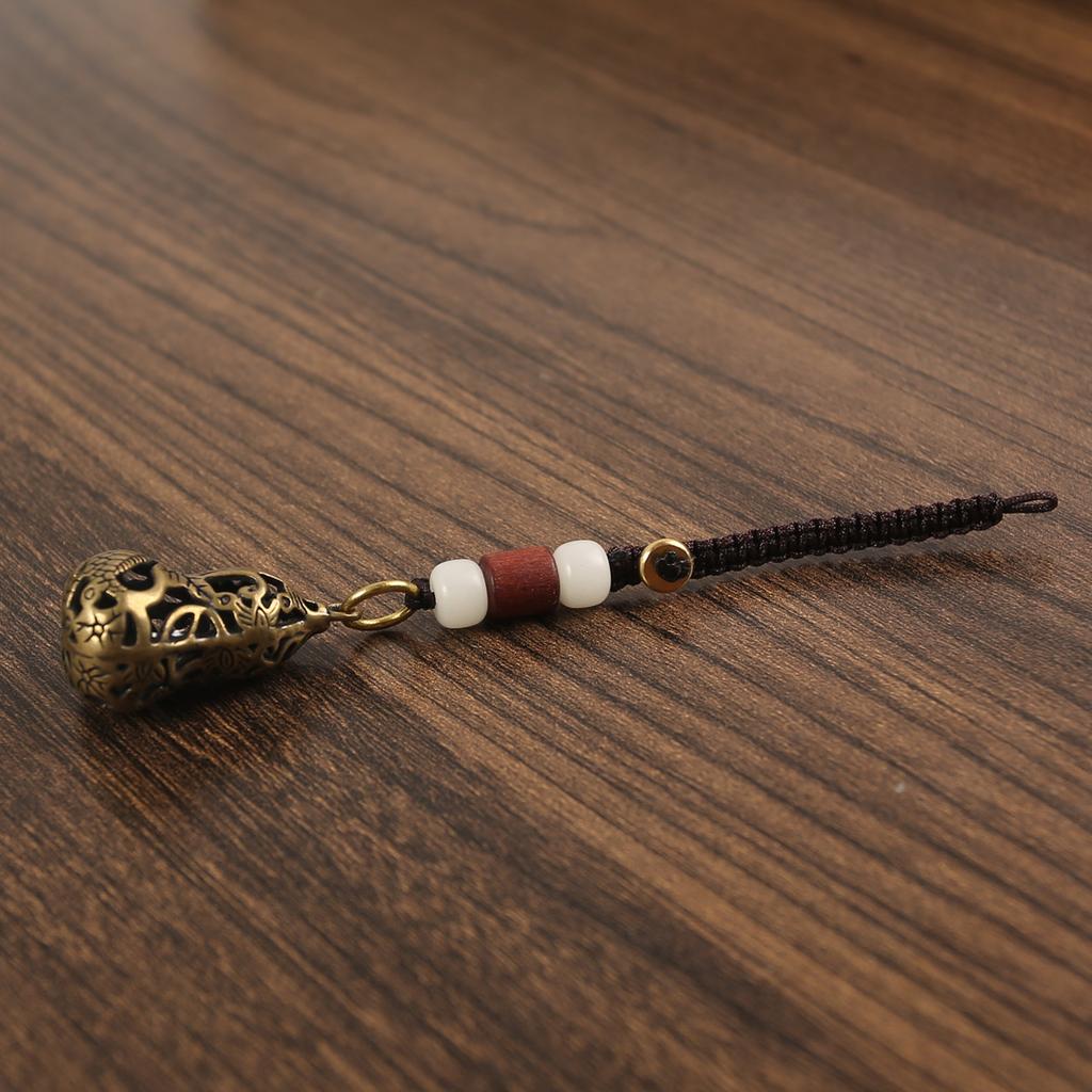 Brass Two-color Primary Color Hollow Pisces Gourd Key Car Pendant Pendant Ring Stall Explosion Unisex