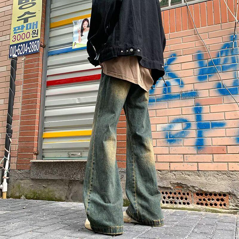 2024 Retro Amerikanische Heavy Wash Herren Wide-Leg Jeans