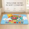 Cute C-CoComelon Floor Mat Cozy Minimalist Flannel Area Rug Anti-Slip Washable Bedroom Living Room Decor