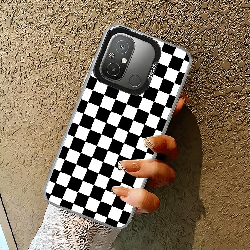 Retro Classic Chess Board Grid Shockproof Phone Case for Xiaomi Poco X7 X6 X5 X3 Pro F7 Ultra M8 Redmi 15C 15 14C 13C 12C 10C 13