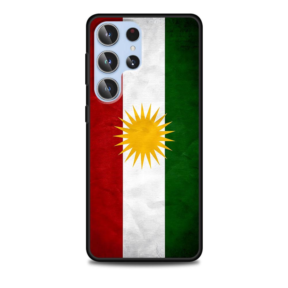 Kurdistan Flag Art Case for Samsung Galaxy S23 S21 S20 FE S24 S22 Ultra S10 S10e S9 Plus Soft Black TPU Phone Cover Bumper