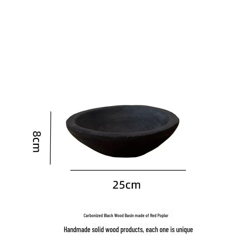 Wabi-Sabi Solid Wood Fruit Bowl & Snack Tray - High Aesthetic Living Room Coffee Table Tray