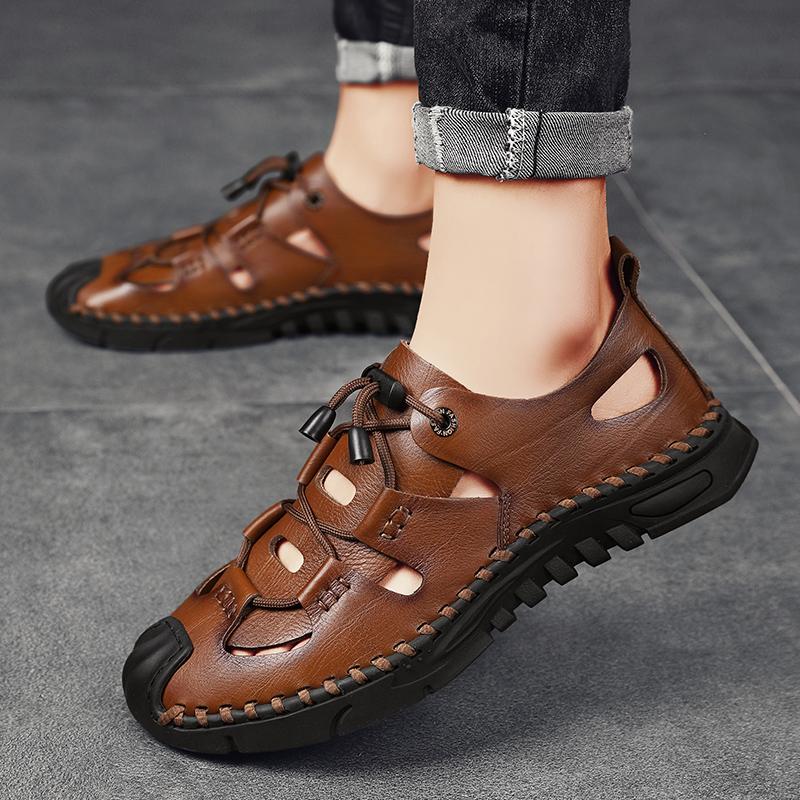 Fashion Genuine Leather Summer Shoes Retro and Trendy Men's Styles Daily Business Office Dress Up Party Quality New Shoes Breathable
