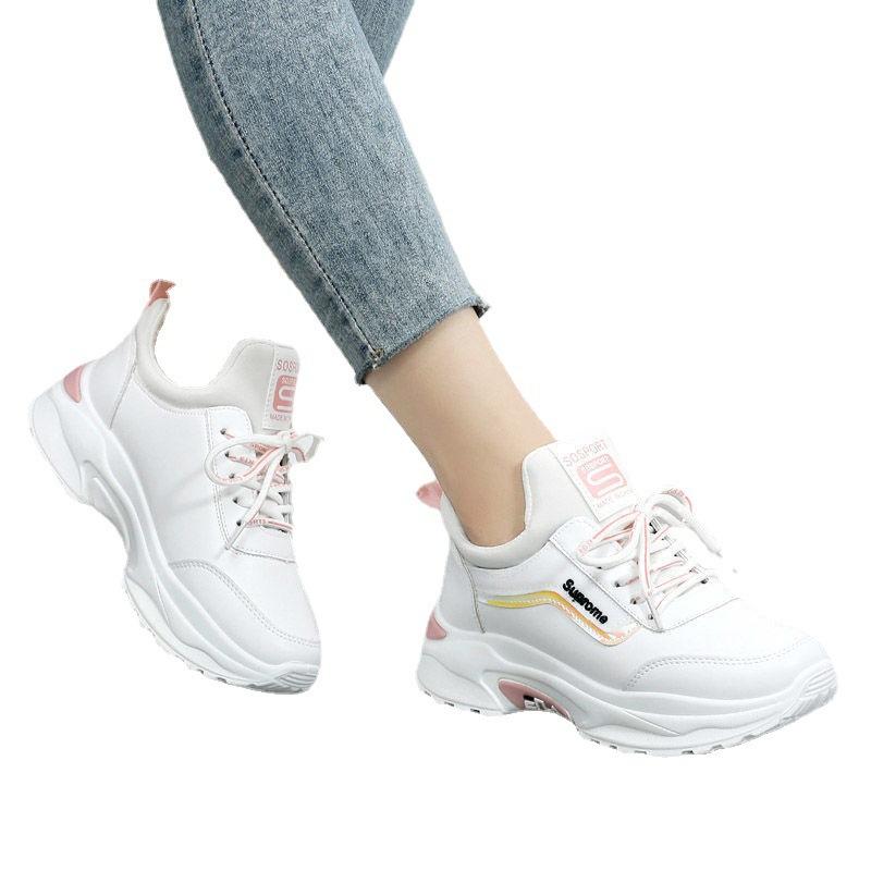 Sneaker Women's Sequined White Shoes Women's Spring and Autumn Breathable New Korean Style Height-Increasing Travel Shoes Flat Running Shoes