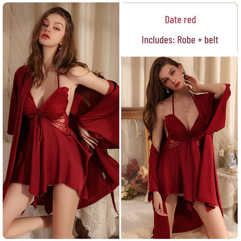 

Платье большого размера без спинки на бретельках из ледяного шелка с нагрудными вкладышами P3945 One Size