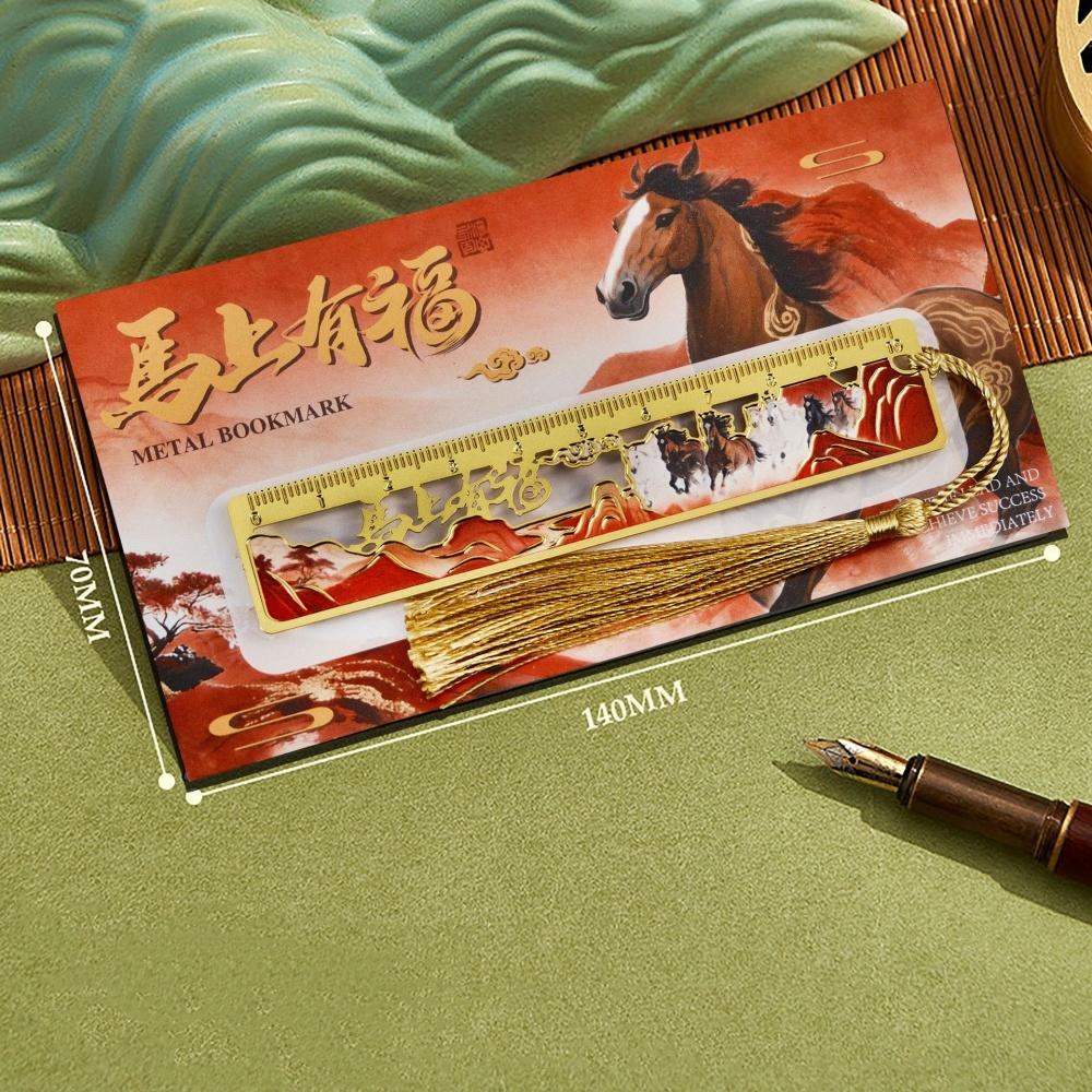 

Tassel Metal Bookmark Adorable Book Page Clip Hollow Ruler Bookmark High-Quality Chinese Bookmark For Book Lovers Party Favors