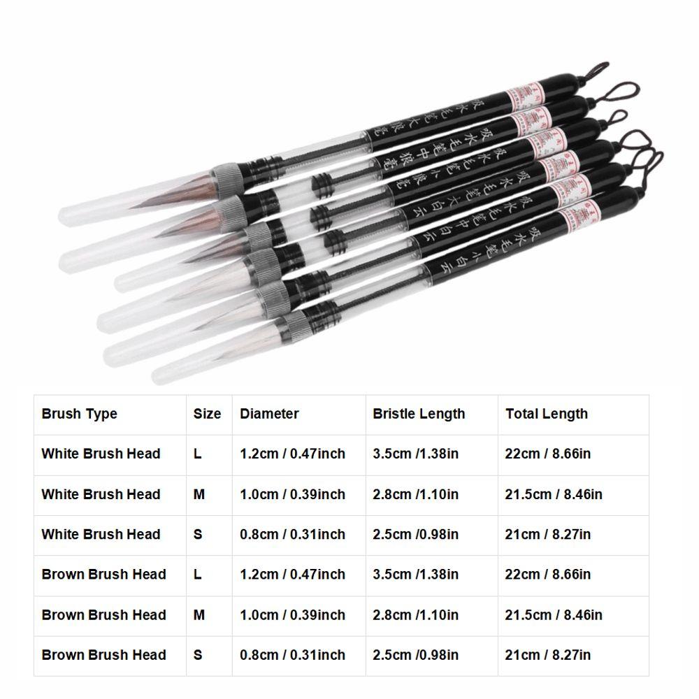 6Pcs Beginner Friendly Water Brush Pen Piston Fill Design Calligraphy Water Brush  Brush Practice