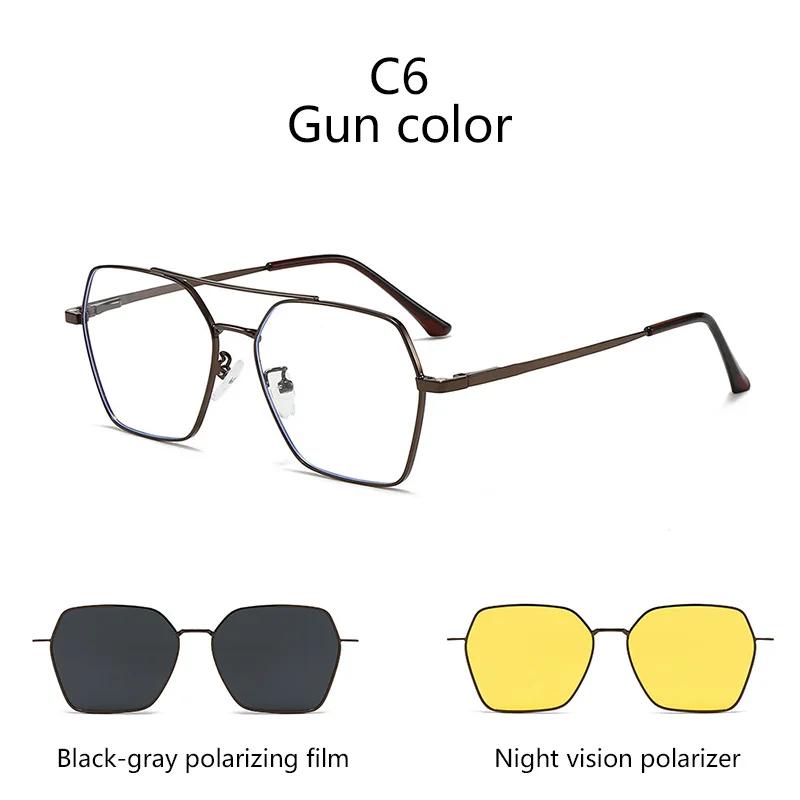 

2+1 Prescription Glasses Polarizing Plate For Myopia -0.5 to -10 Men Women Cat Eye Magnetic Sunglasses Clip Shortsighted 0