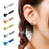 2Pcs Women Men Earrings Stainless Steel Piercing Nail Screw Stud Earrings Punk Rock Helix Ear Piercings Spiral Zircon