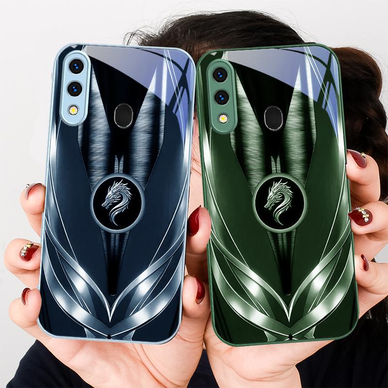 Golden dragon pattern gray For Samsung A20 30 22 23 24 25 26 31 32 33 34 35 42 50 51 52 53 54 55 56 70 71 72 73 glass phone case
