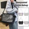 Klare Transparente Tasche Itabag College-Stil Umhängetasche Abzeichen-Display Schultertasche Damen