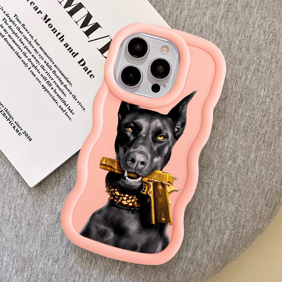 

Case for iPhone 8 12 15 Plus 16 Pro Max 14 11 XR 13 17 Air Soft Phone Cover Trendy Doberman iPhone 8