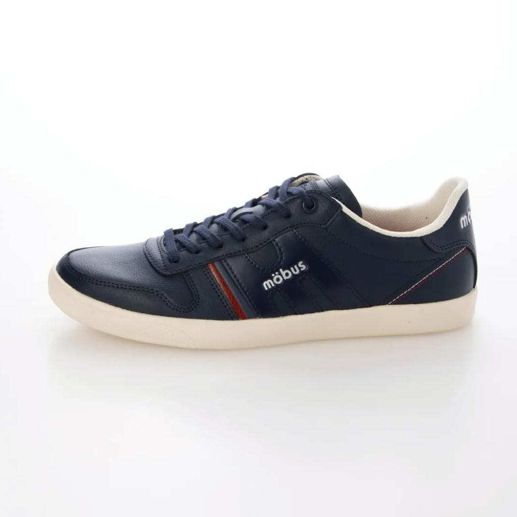 Mobus Men's Leather Sneakers, Genuine Leather, Sports, Casual, Walking Shoes, Current Model HESEL (Navy, Japanese Shoe Size, Adult, Numeric, 25.5 Cm)